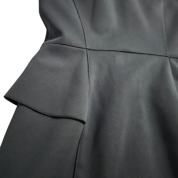 Theory Peplum Bodycon Dress Size 4  Black Stretch Scuba Zip Front Tailored - Picture 11 of 13